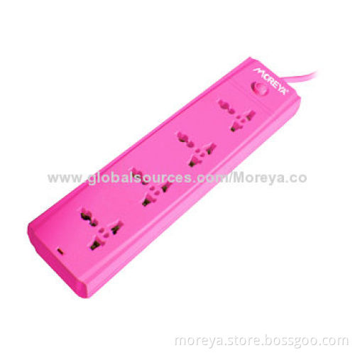 Universal Standard Power Strip with 4 Sockets Outlet, Extension Cable and Surge, Overload Protector